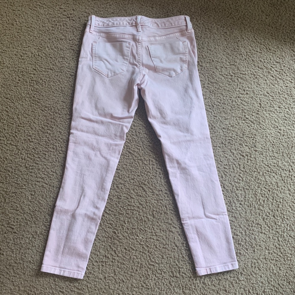 Peach mid rise crop jeggings